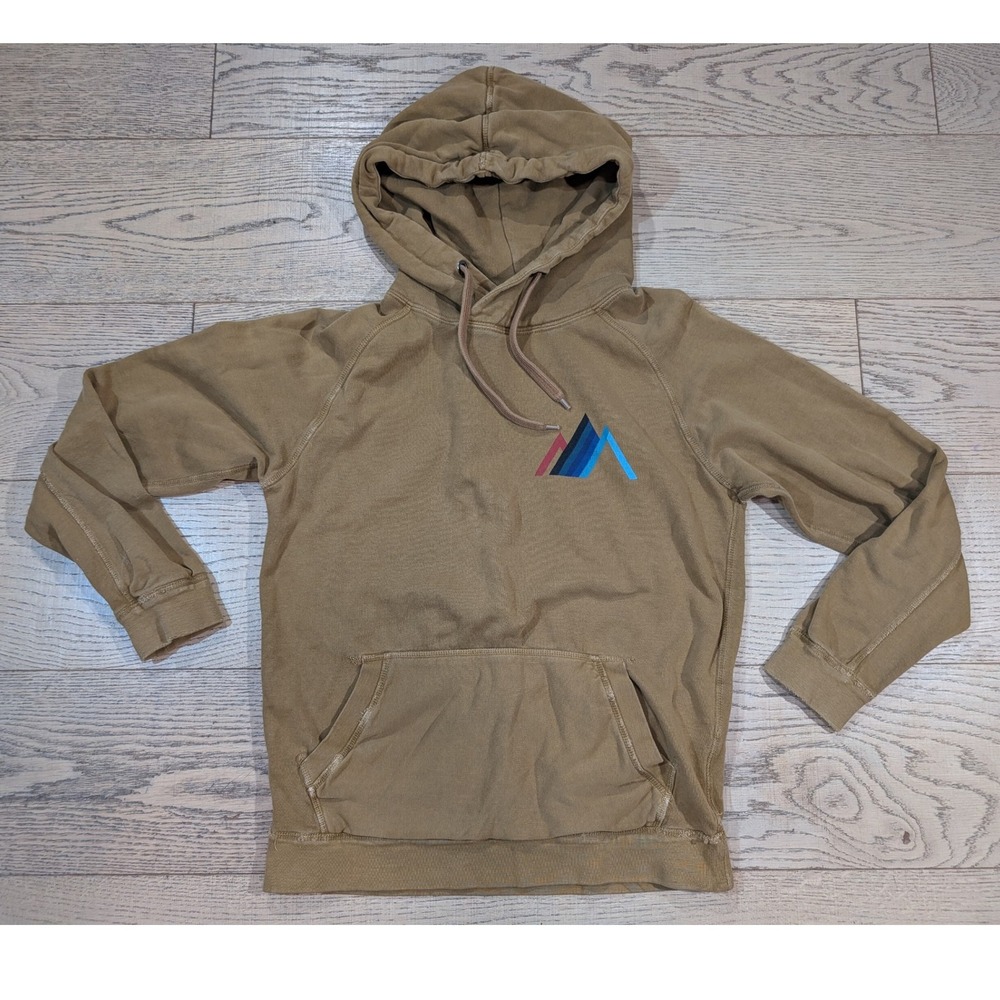 American Eagle Outfitters AEO casual Tan Y2K Hoodie Pullover Mountain Logo XS